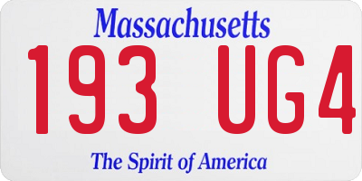 MA license plate 193UG4
