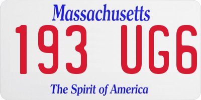 MA license plate 193UG6