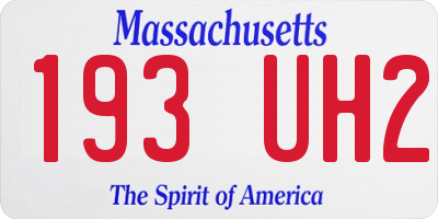 MA license plate 193UH2
