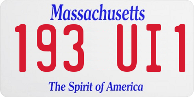 MA license plate 193UI1