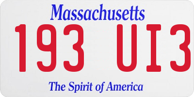 MA license plate 193UI3