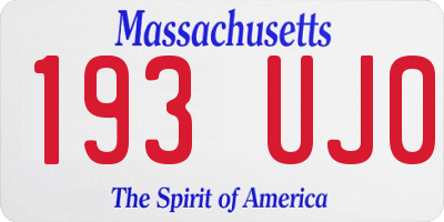 MA license plate 193UJ0