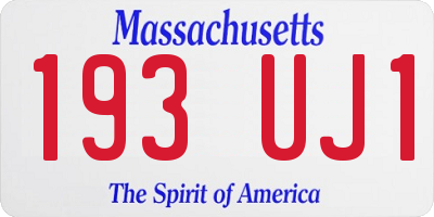 MA license plate 193UJ1