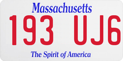 MA license plate 193UJ6