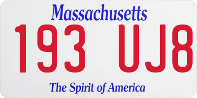 MA license plate 193UJ8