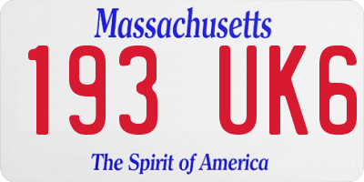 MA license plate 193UK6