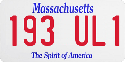 MA license plate 193UL1
