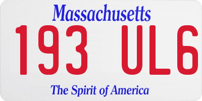 MA license plate 193UL6