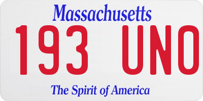 MA license plate 193UN0