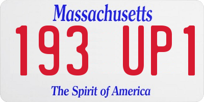 MA license plate 193UP1