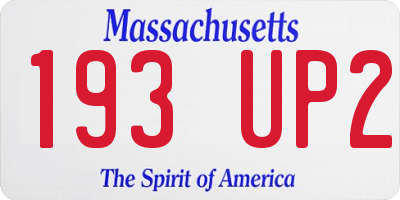 MA license plate 193UP2