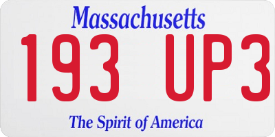 MA license plate 193UP3