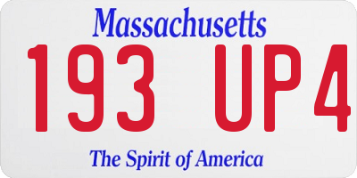 MA license plate 193UP4
