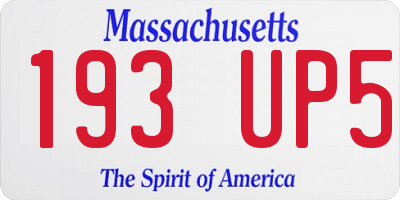MA license plate 193UP5