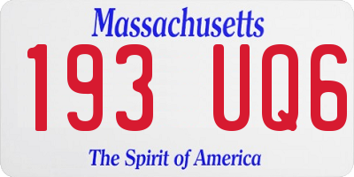 MA license plate 193UQ6