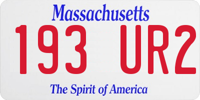 MA license plate 193UR2