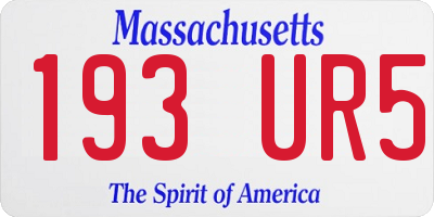 MA license plate 193UR5