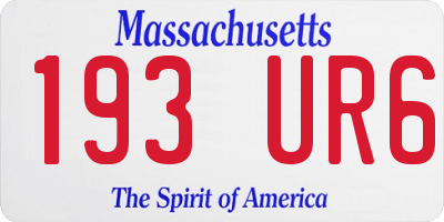 MA license plate 193UR6