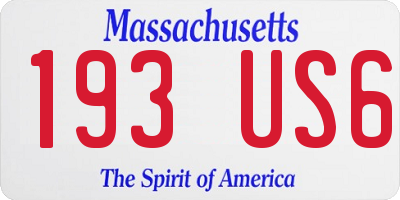 MA license plate 193US6