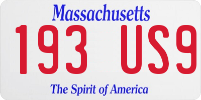 MA license plate 193US9