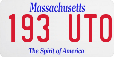 MA license plate 193UT0