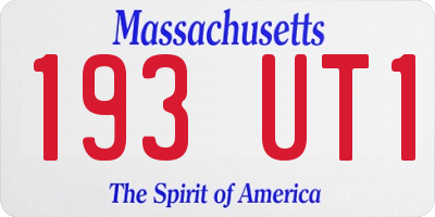 MA license plate 193UT1
