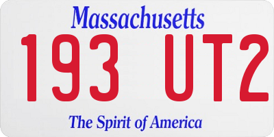 MA license plate 193UT2