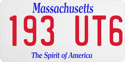 MA license plate 193UT6