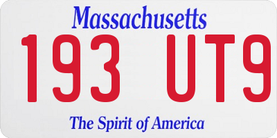 MA license plate 193UT9