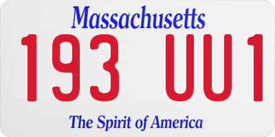 MA license plate 193UU1