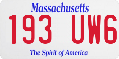 MA license plate 193UW6