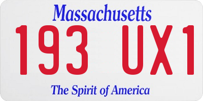 MA license plate 193UX1