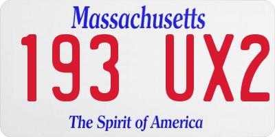 MA license plate 193UX2