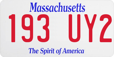MA license plate 193UY2