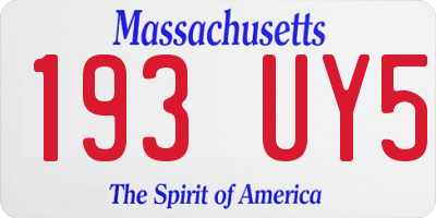 MA license plate 193UY5