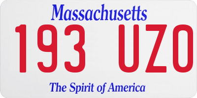 MA license plate 193UZ0