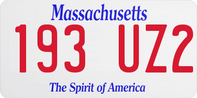 MA license plate 193UZ2