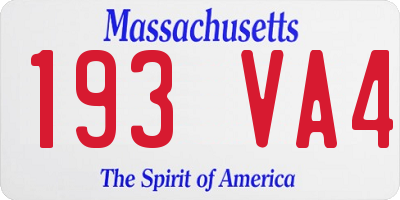 MA license plate 193VA4