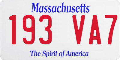MA license plate 193VA7