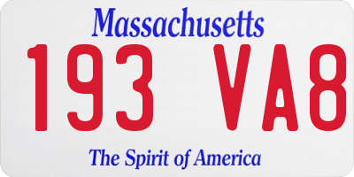 MA license plate 193VA8