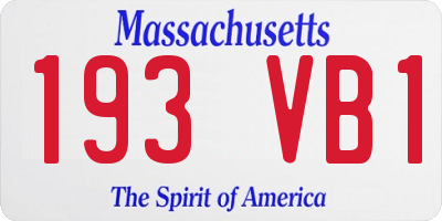 MA license plate 193VB1