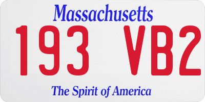 MA license plate 193VB2