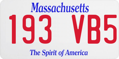 MA license plate 193VB5