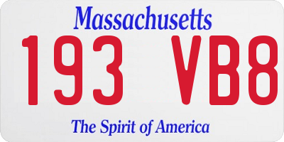 MA license plate 193VB8