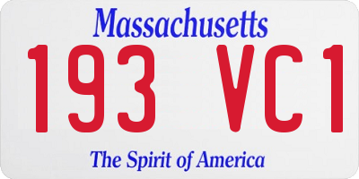 MA license plate 193VC1