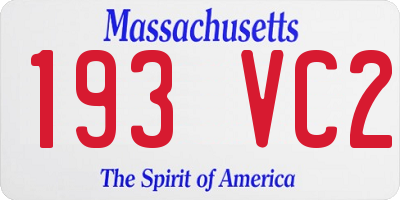 MA license plate 193VC2