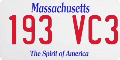 MA license plate 193VC3