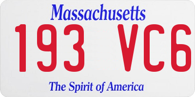 MA license plate 193VC6
