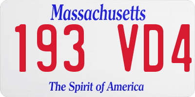 MA license plate 193VD4