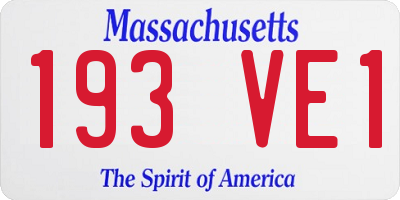 MA license plate 193VE1